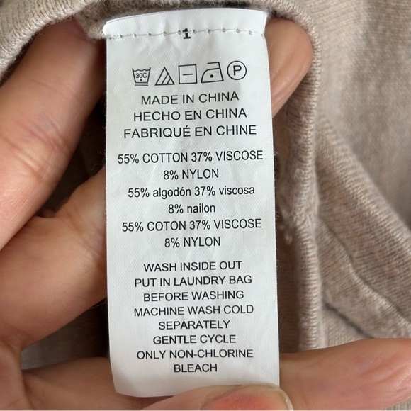 Michael Kors Tan Asymmetrical 3/4 Sleeve Sweatshirt - Picture 7 of 9